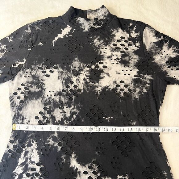 Fashion Nova Cause For Concern Tie Dye Mini Dress Black Gray Sz 2X - Picture 13 of 15